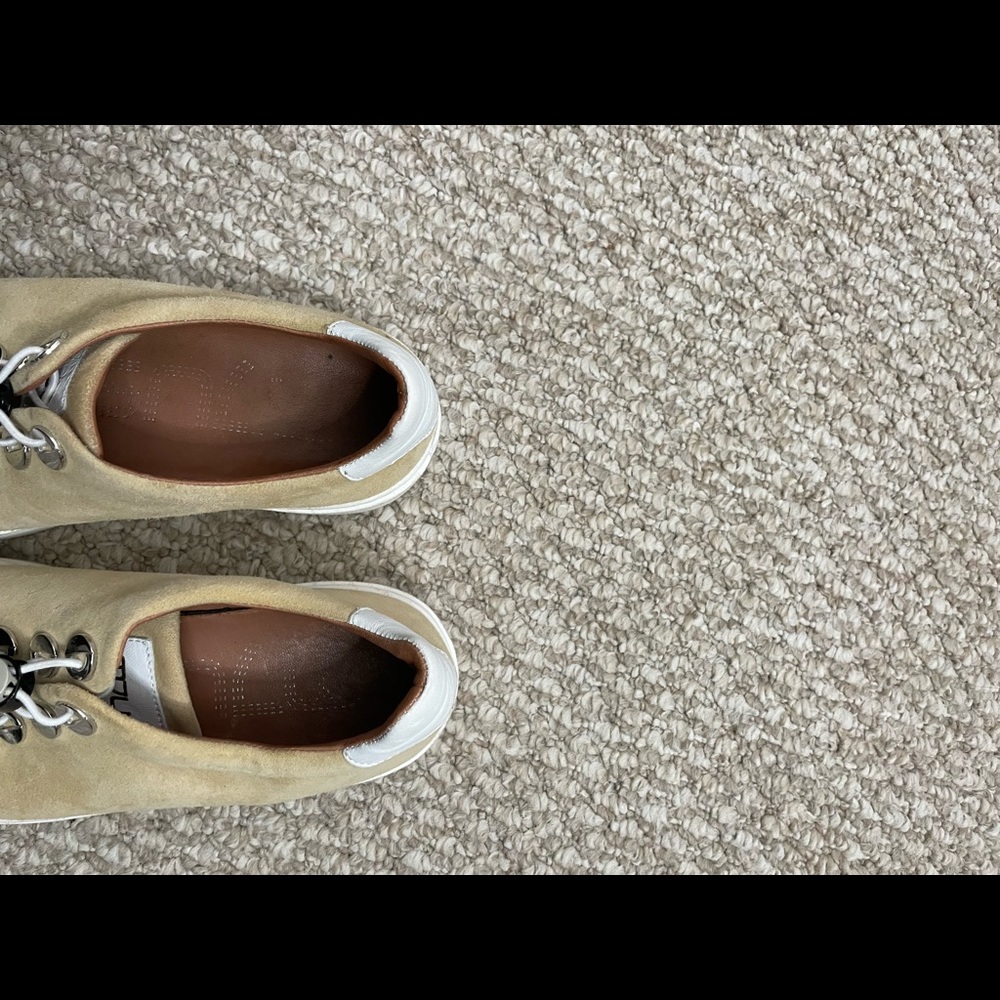 MJUS Anthropologie lace up sneaker shoes size 37 cream tan - Picture 4 of 11